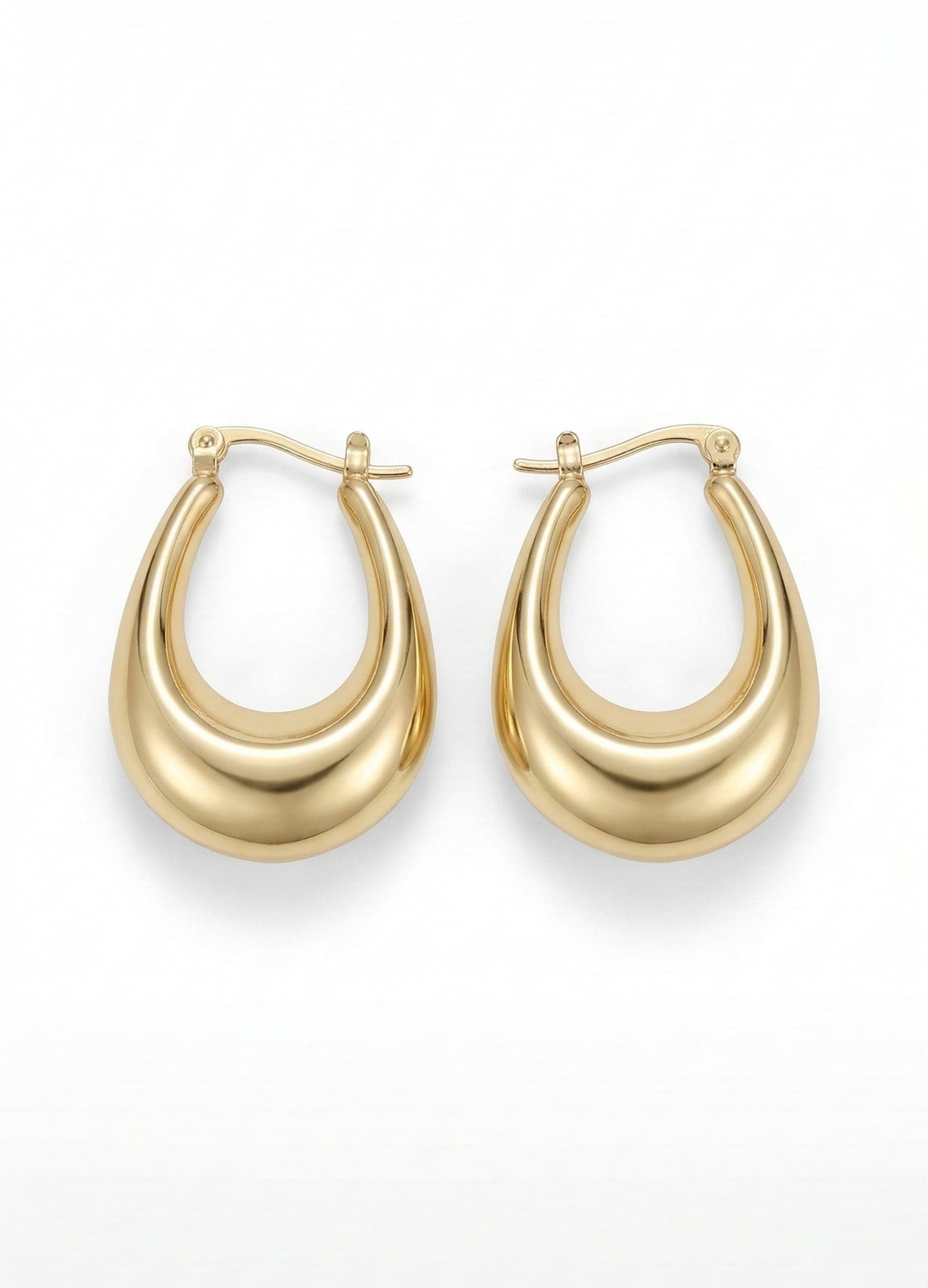 Gold-Plated Brass, Sharp-Edged U Earrings