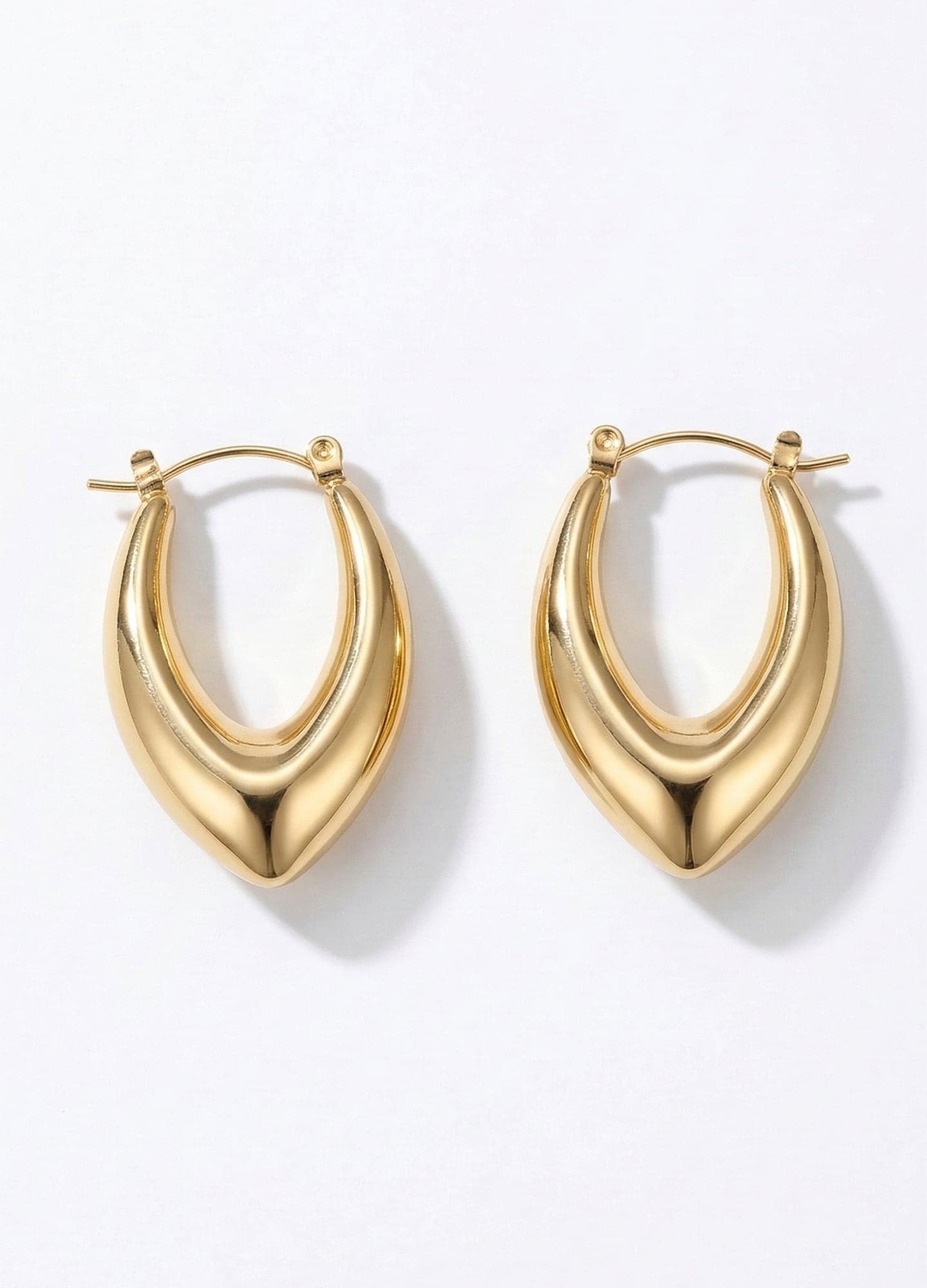 Gold Plated Brass V Earrings