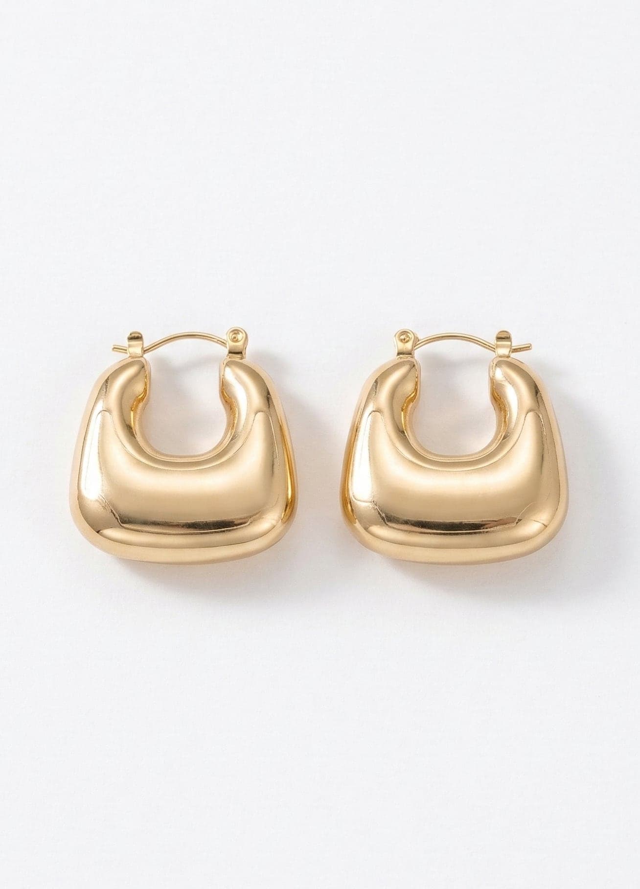 Gold Plated Chubby U Earrings on Brass