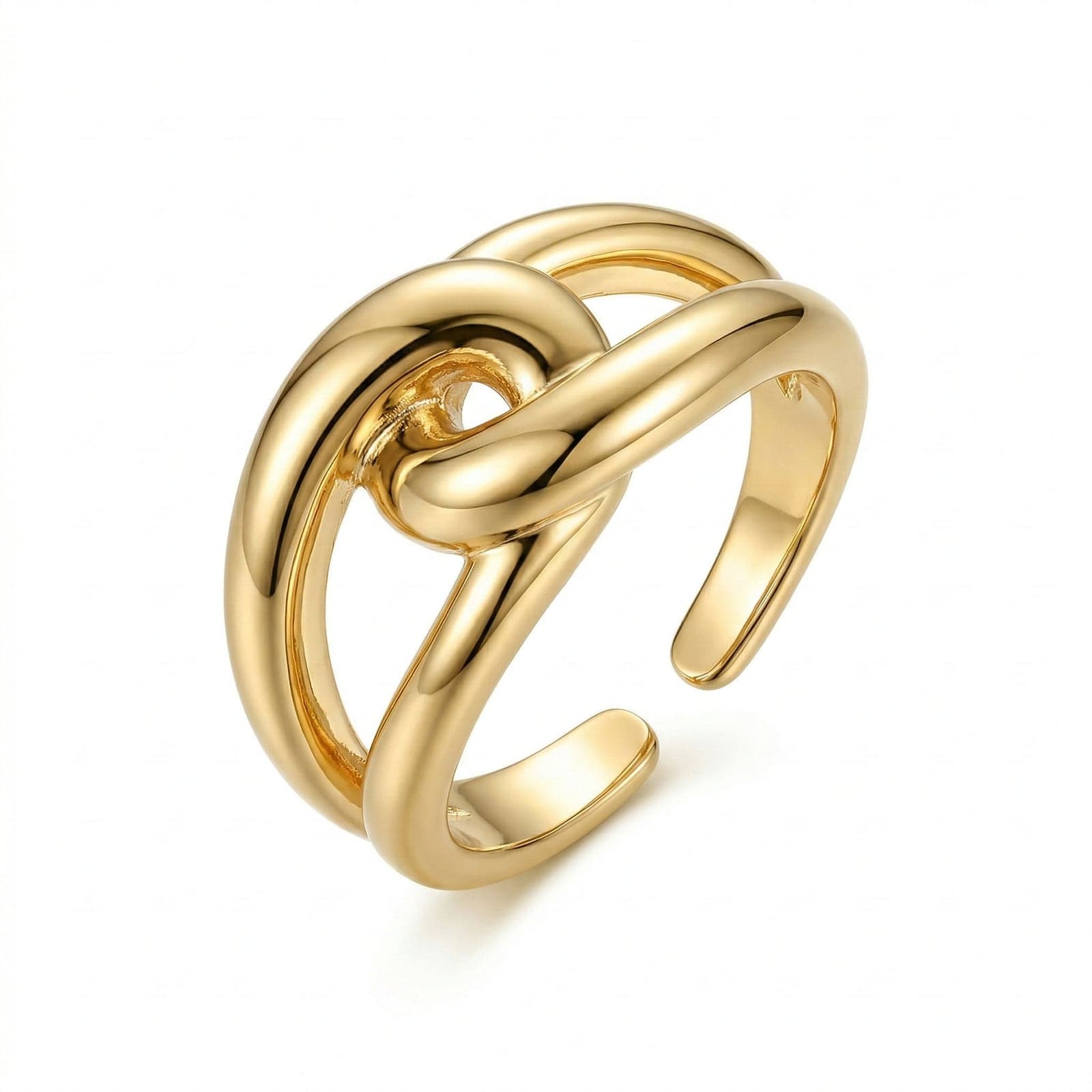 Brass over Gold Plated Chain Model Adjustable Ring