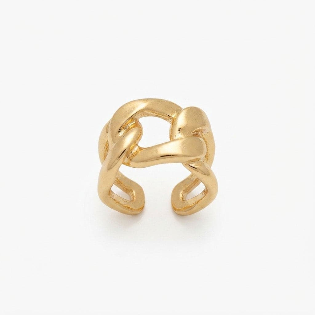 Brass over Gold Plated Chain Model Adjustable Ring