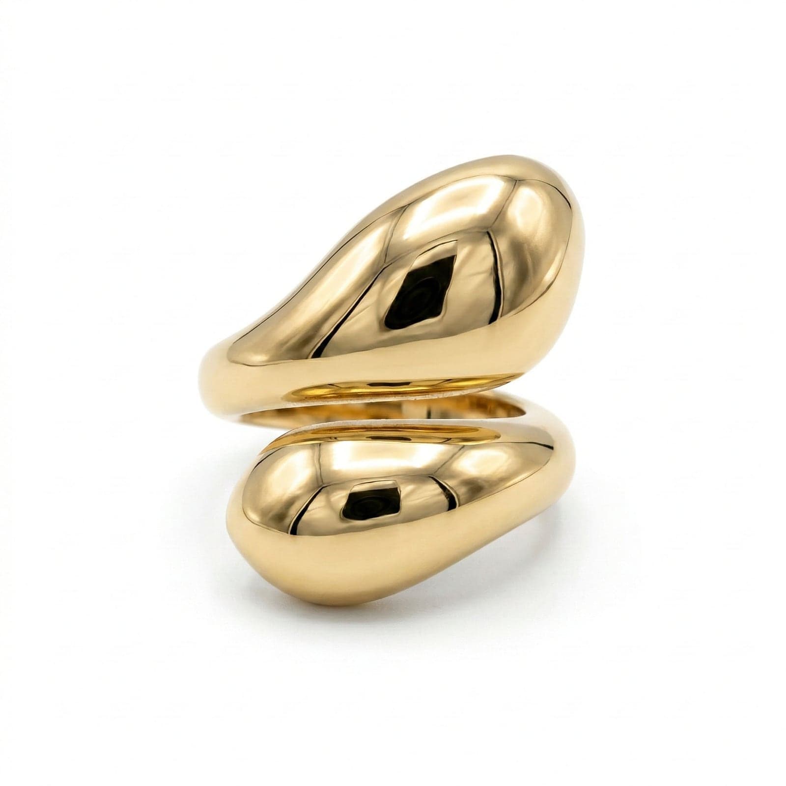 Gold Plated Drop Model Adjustable Ring on Brass