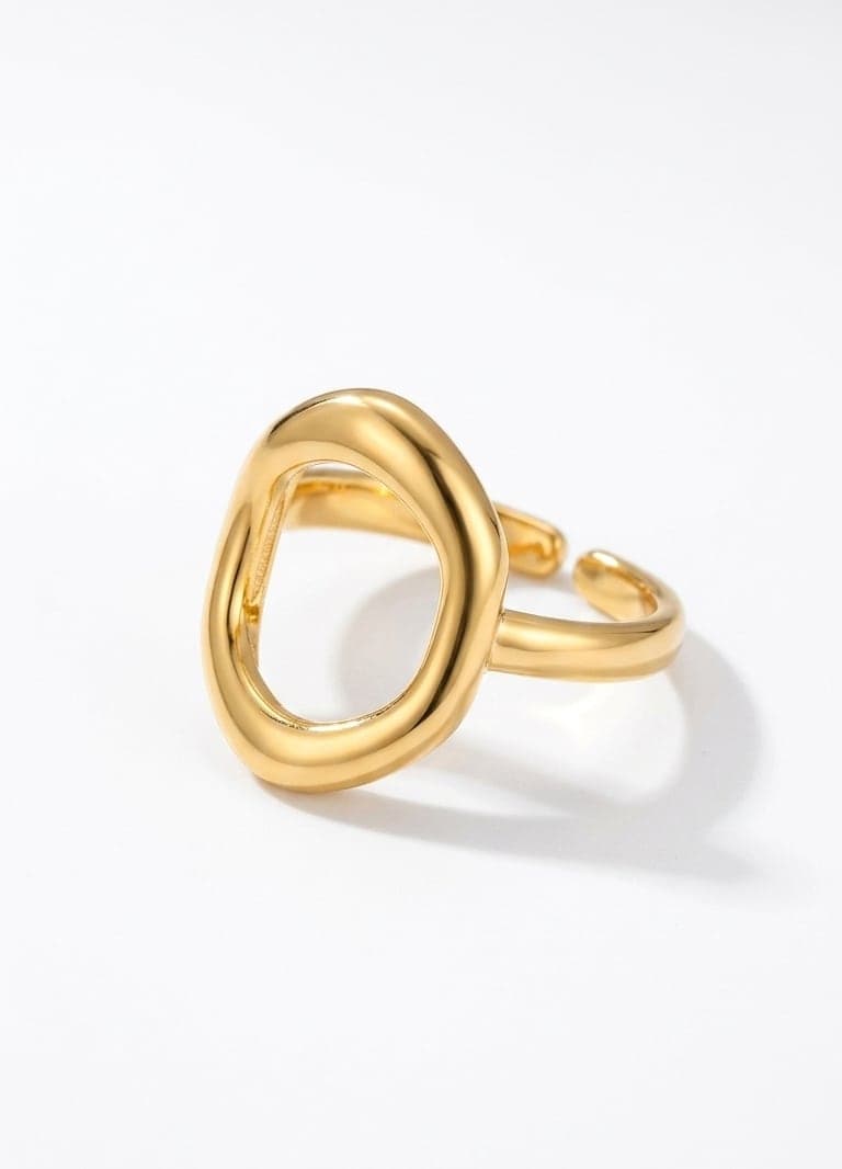 Gold-Plated Brass, Oval Ring