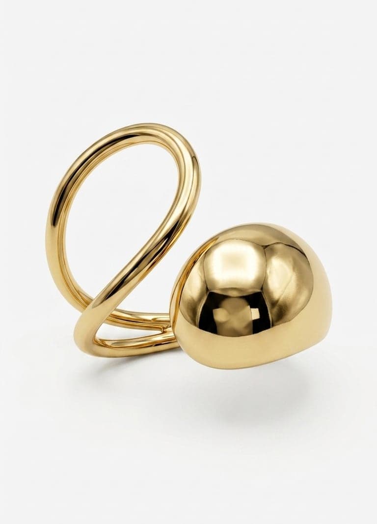 Gold-Plated Brass, Adjustable Trend Ring