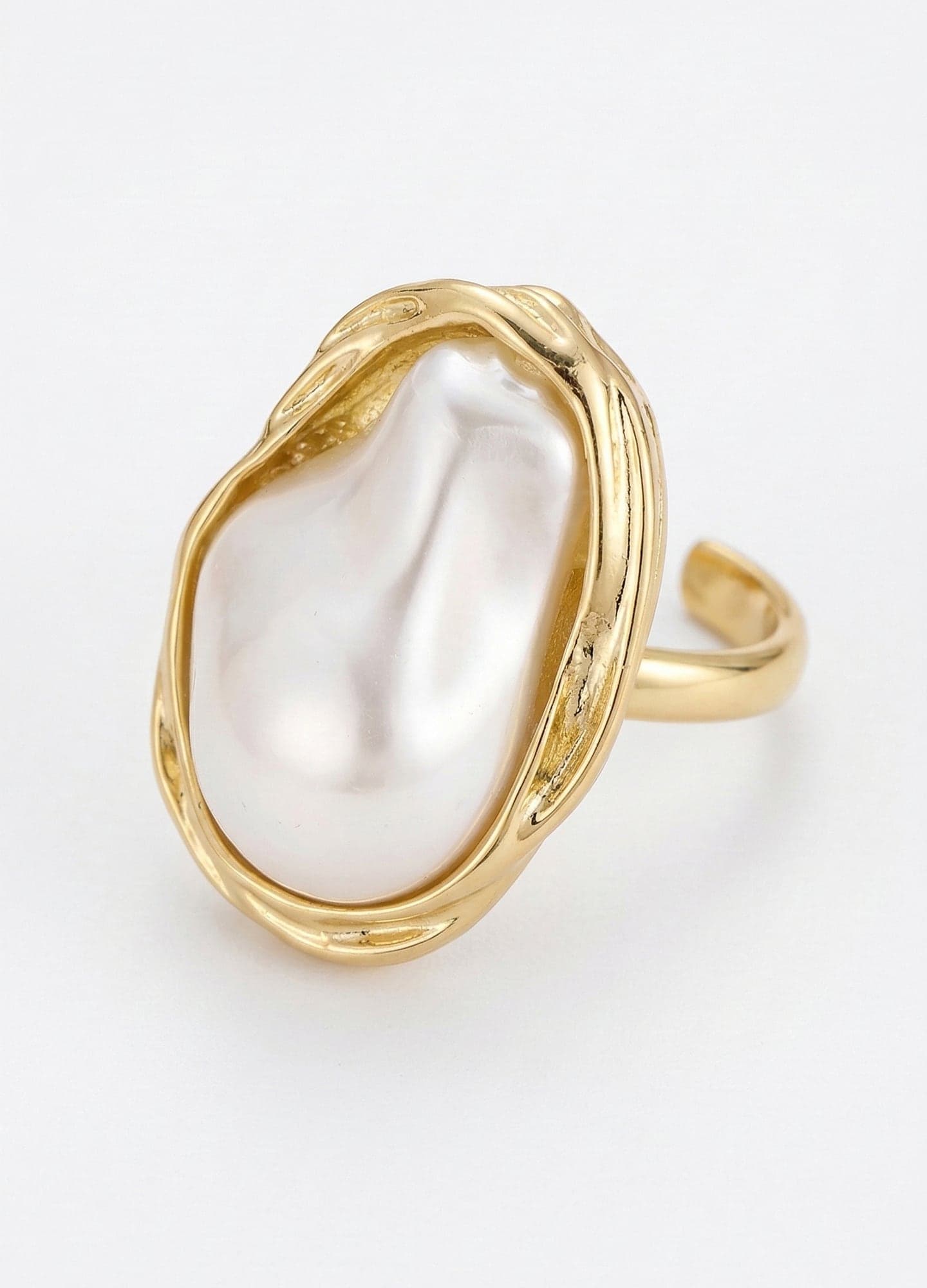 Gold-Plated Brass, Pearl Ring
