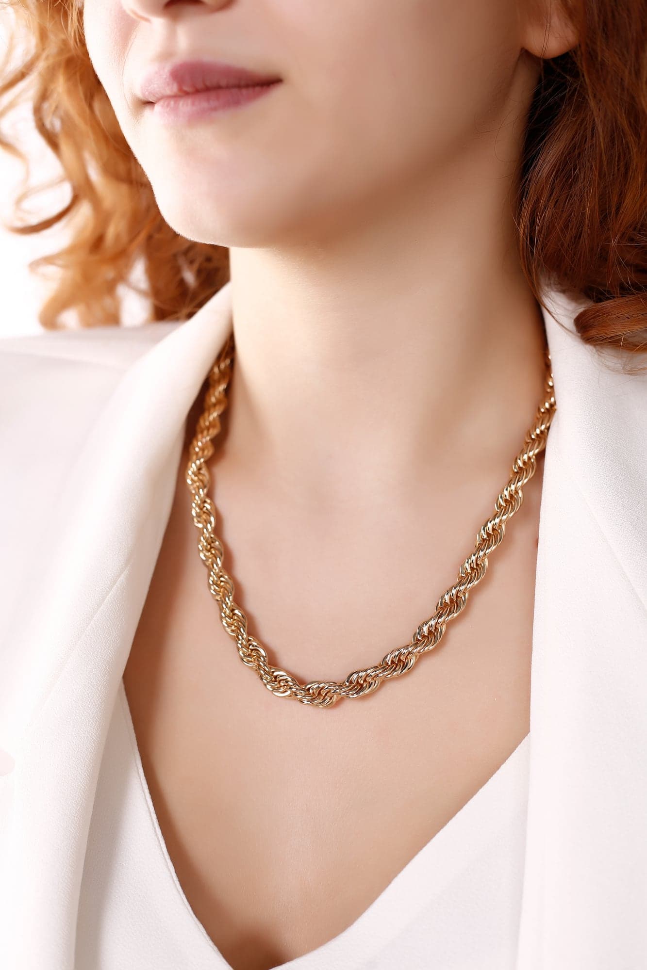 Gold Plated Brass Twist Chain Necklace