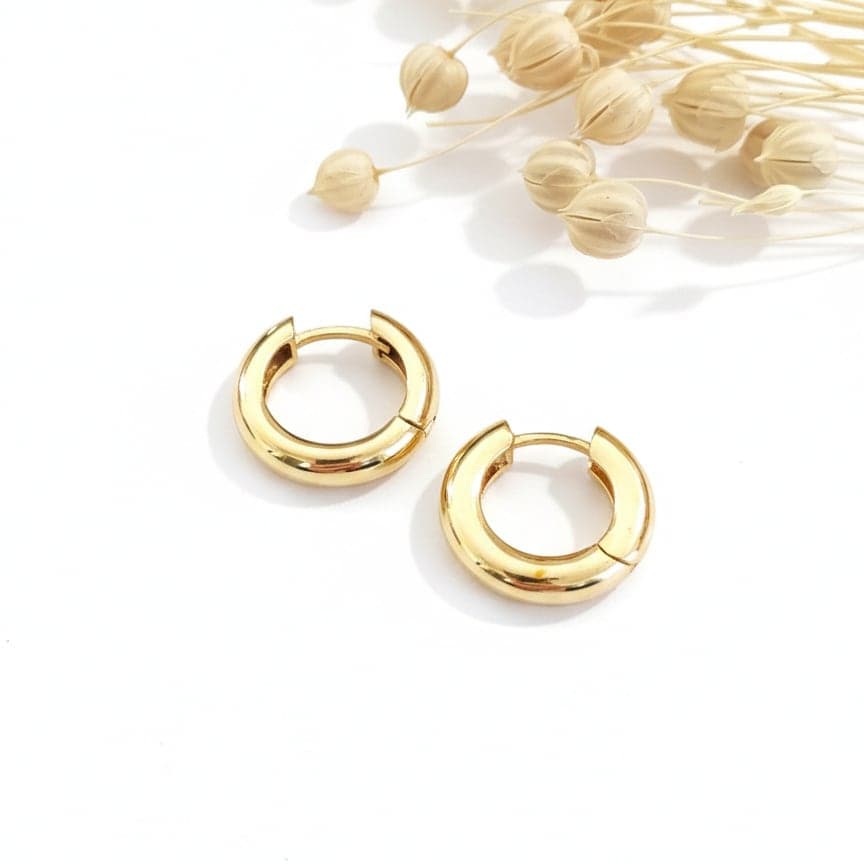 yellow gold gilded hoop earrings
