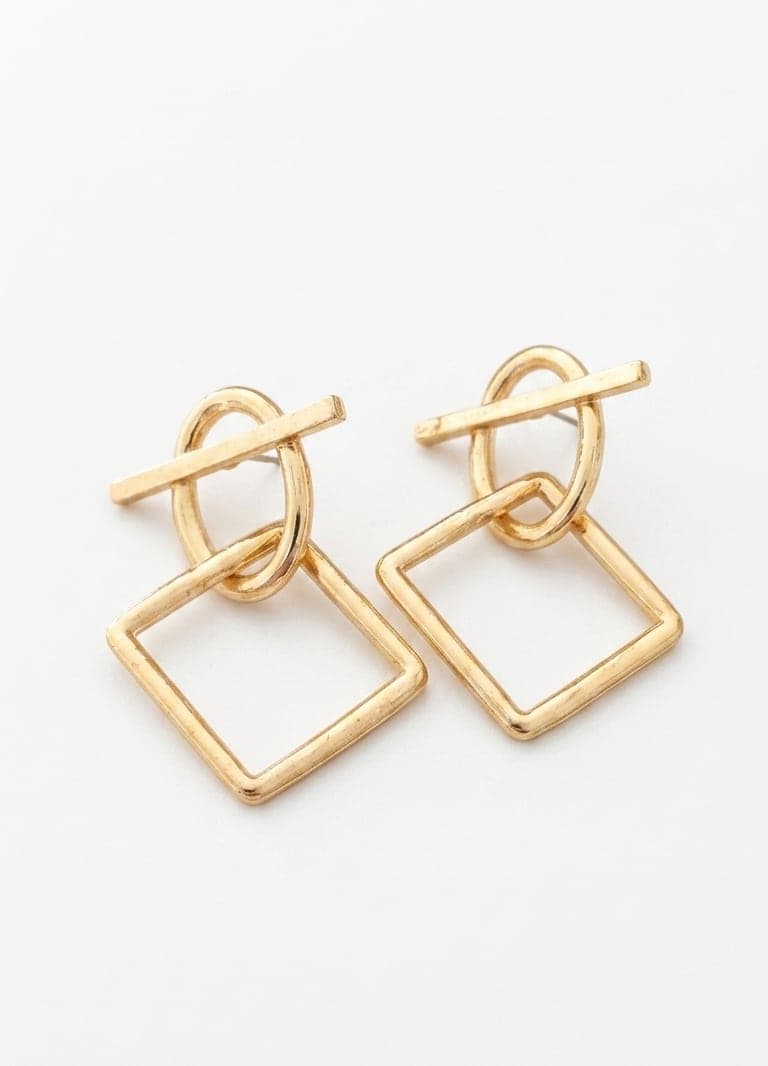 Gold Plated Brass Trend Earrings