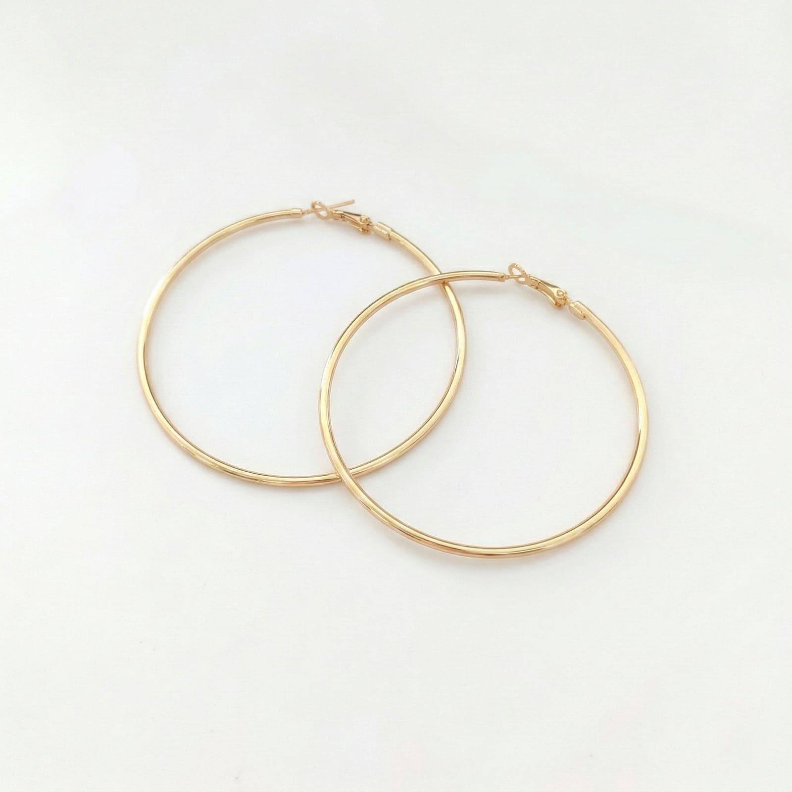 Gold Plated Brass Big Hoop Earrings