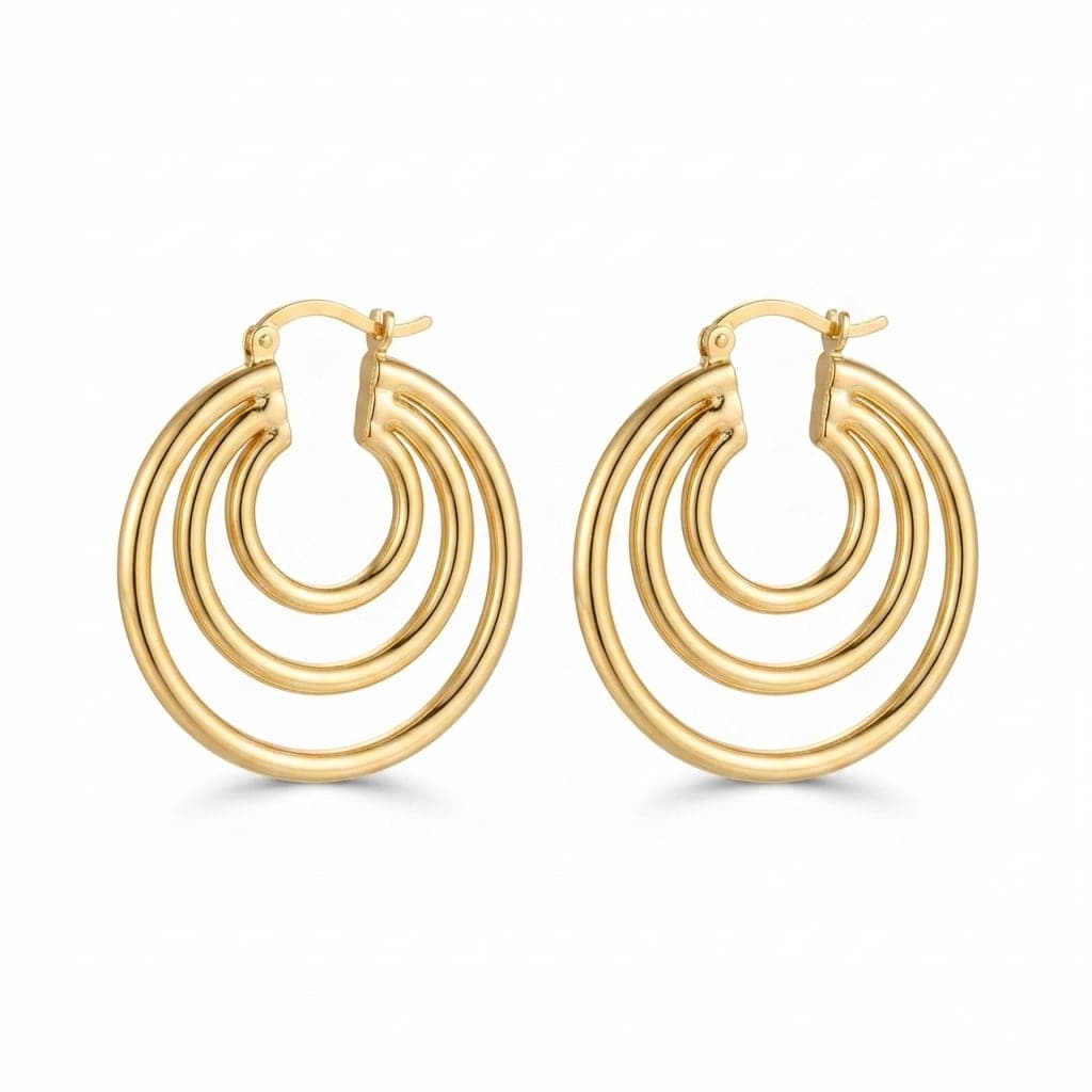 Gold Plated Brass Hoop Earrings