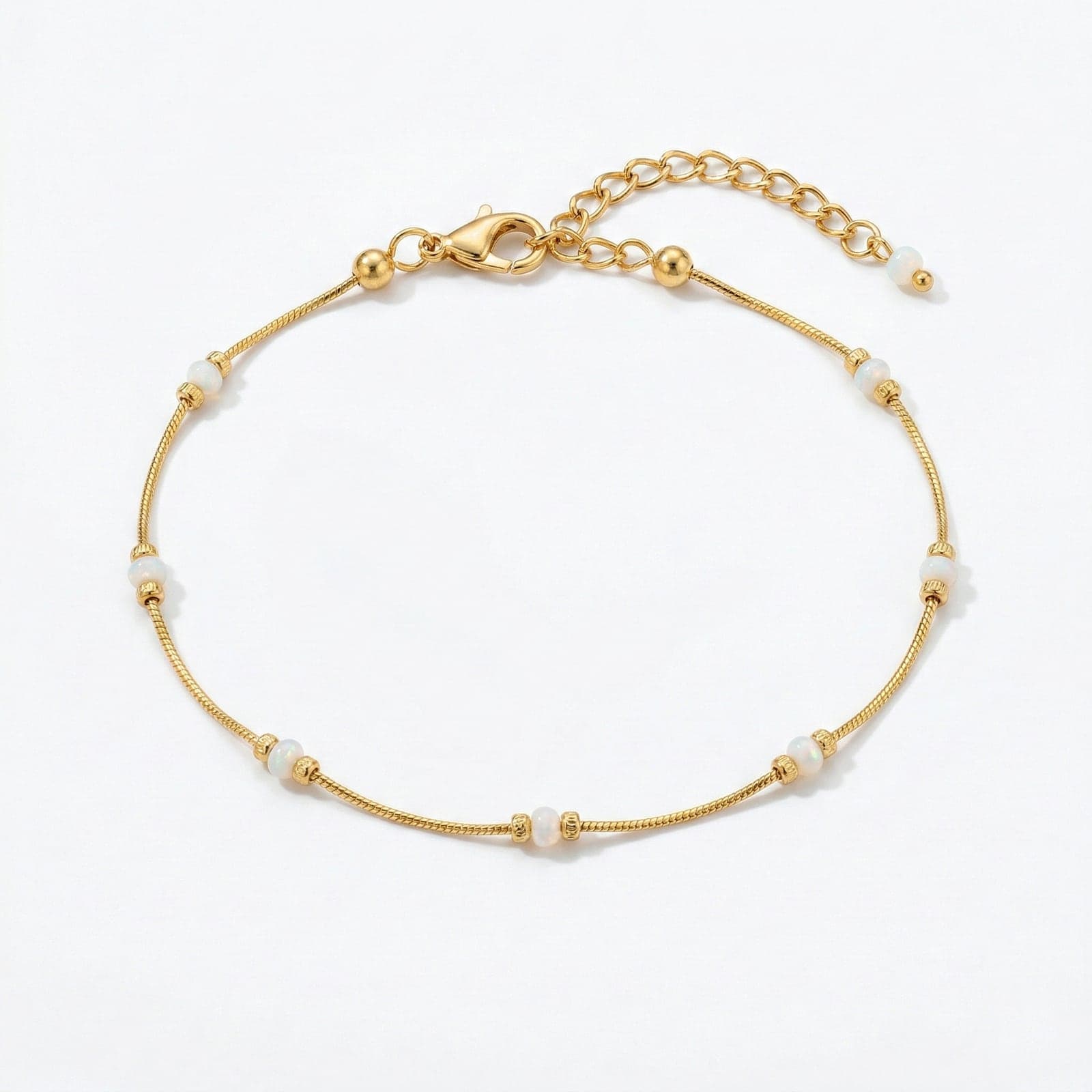 14 K goldplated brass, Cyrstal anklet