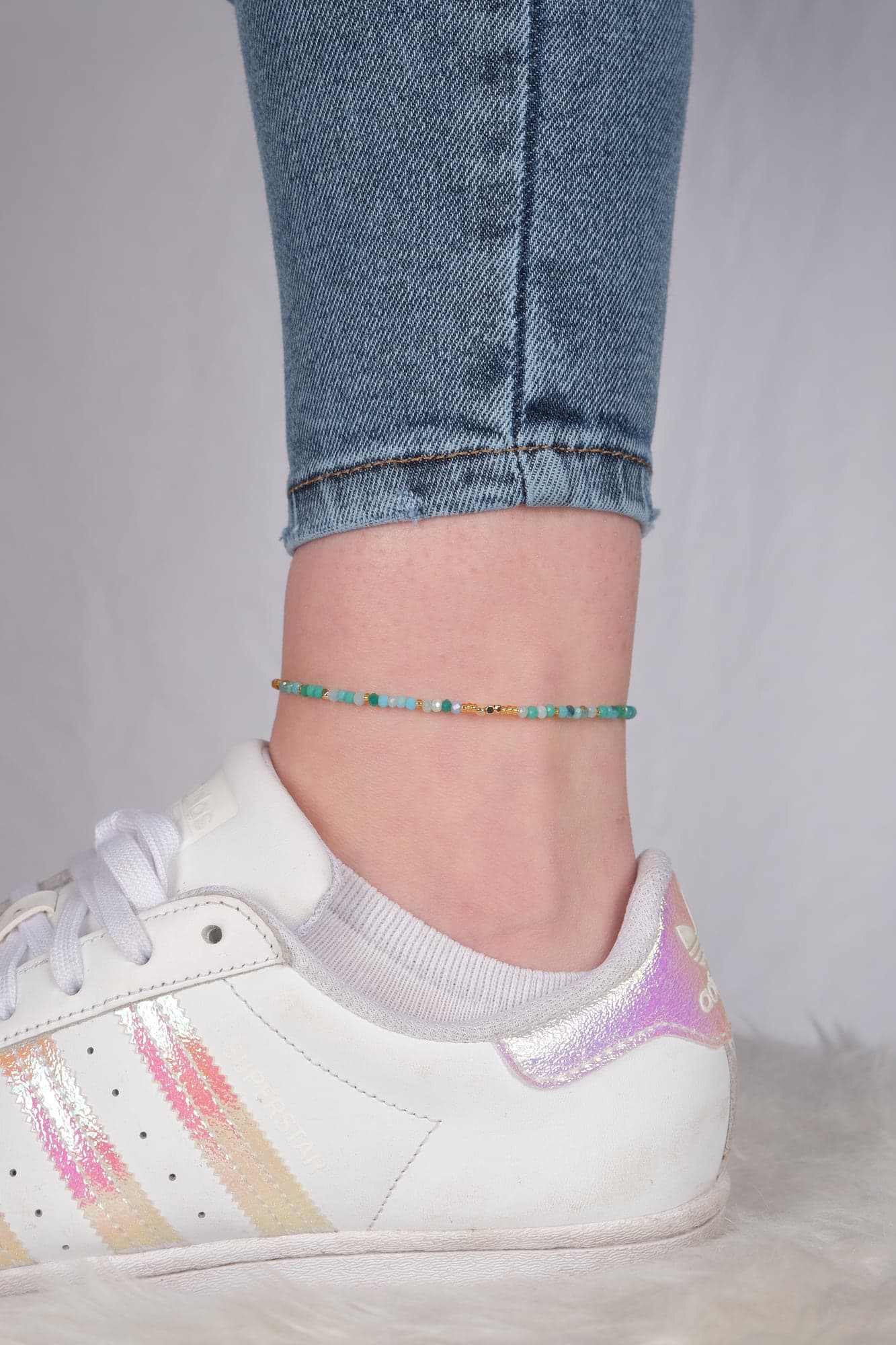 Turqouise Cyrstal Anklet