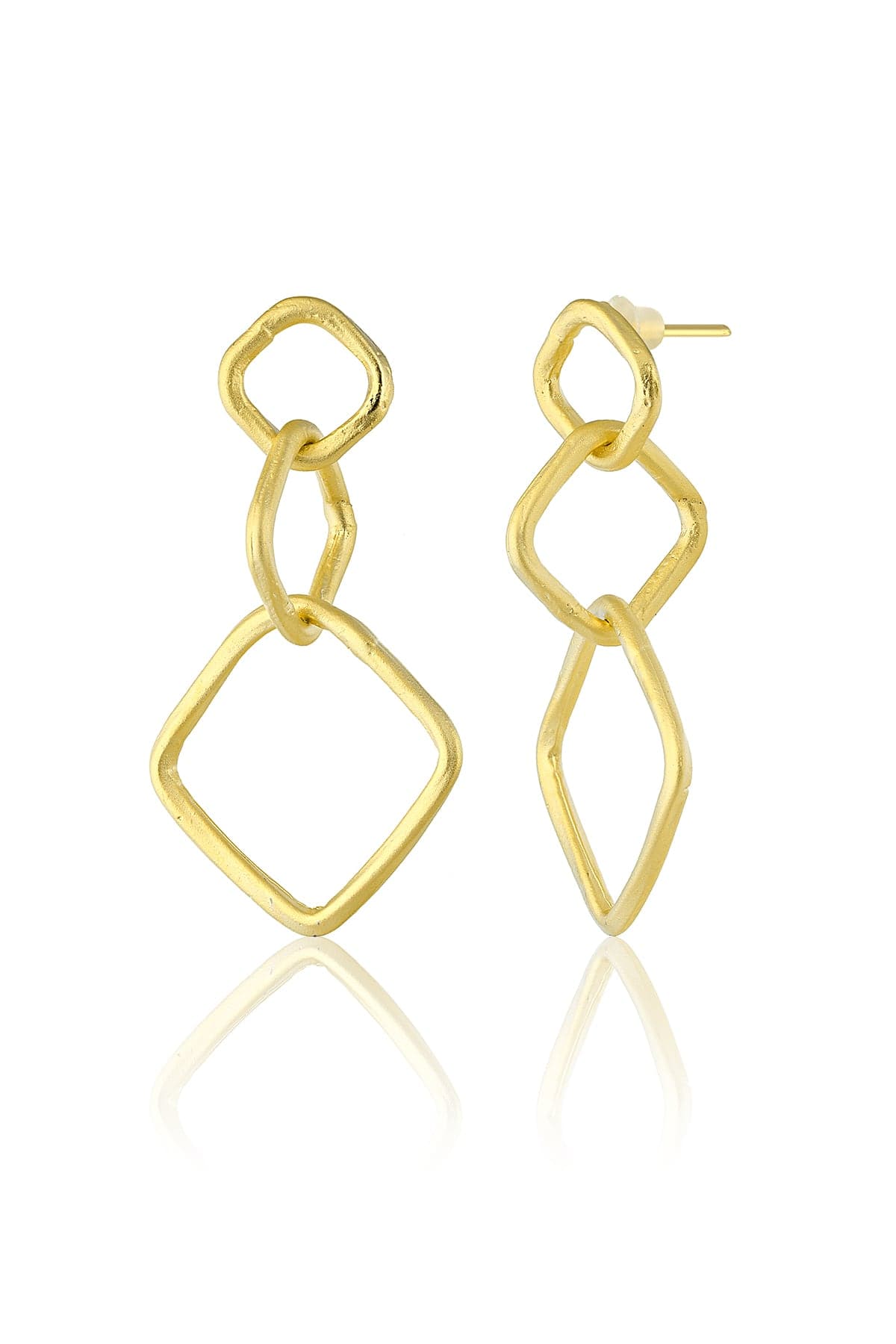 14k gold-plated brass, dangly earrings