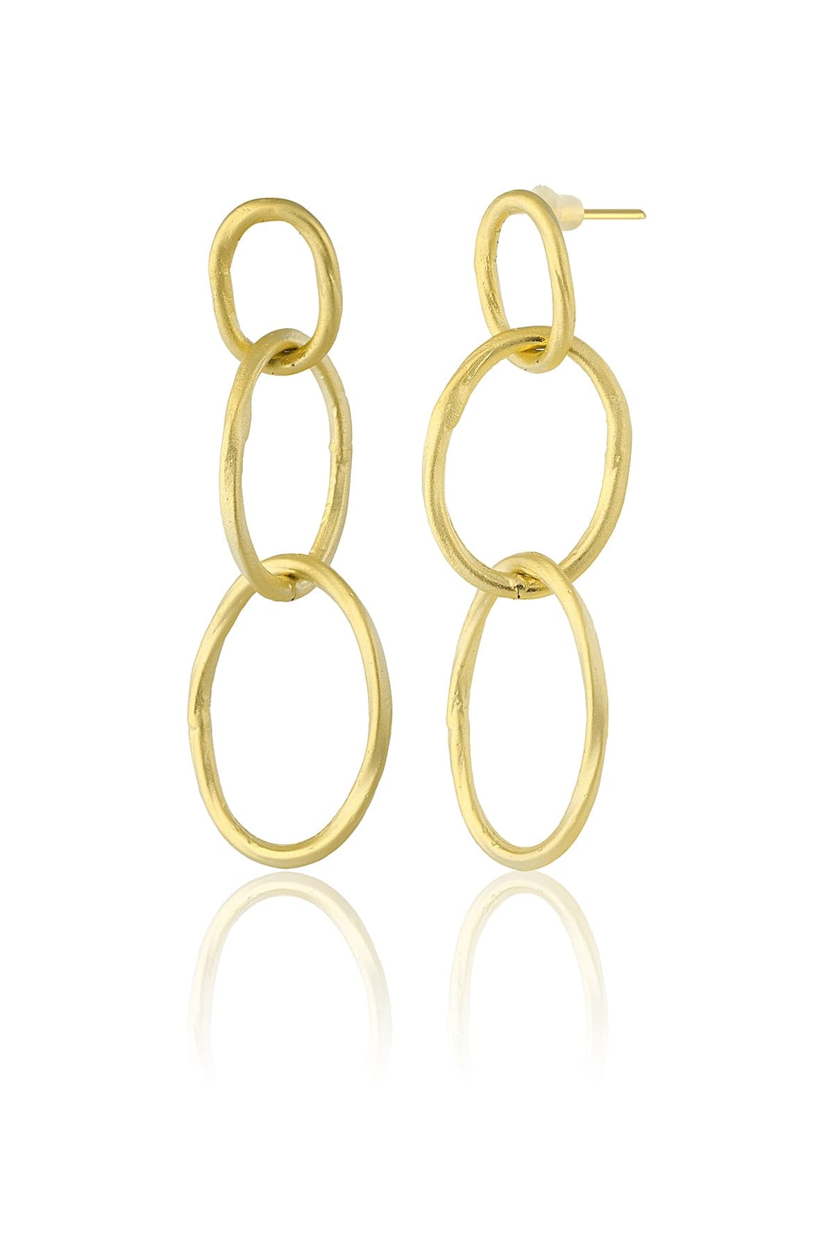14k gold-plated brass, dangly earrings