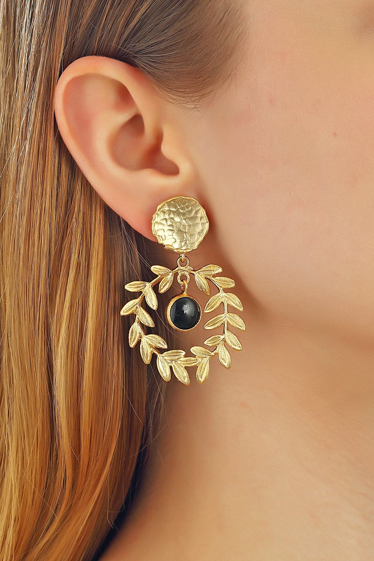 14k gold-plated brass, dangly earrings