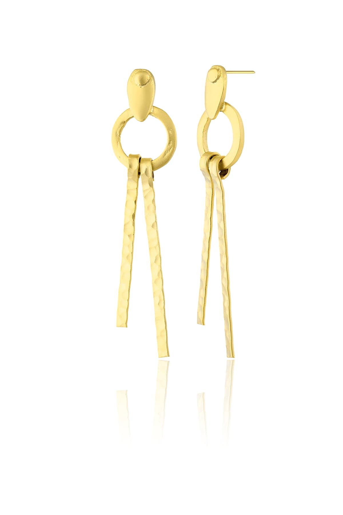 14k gold-plated brass, dangly earrings