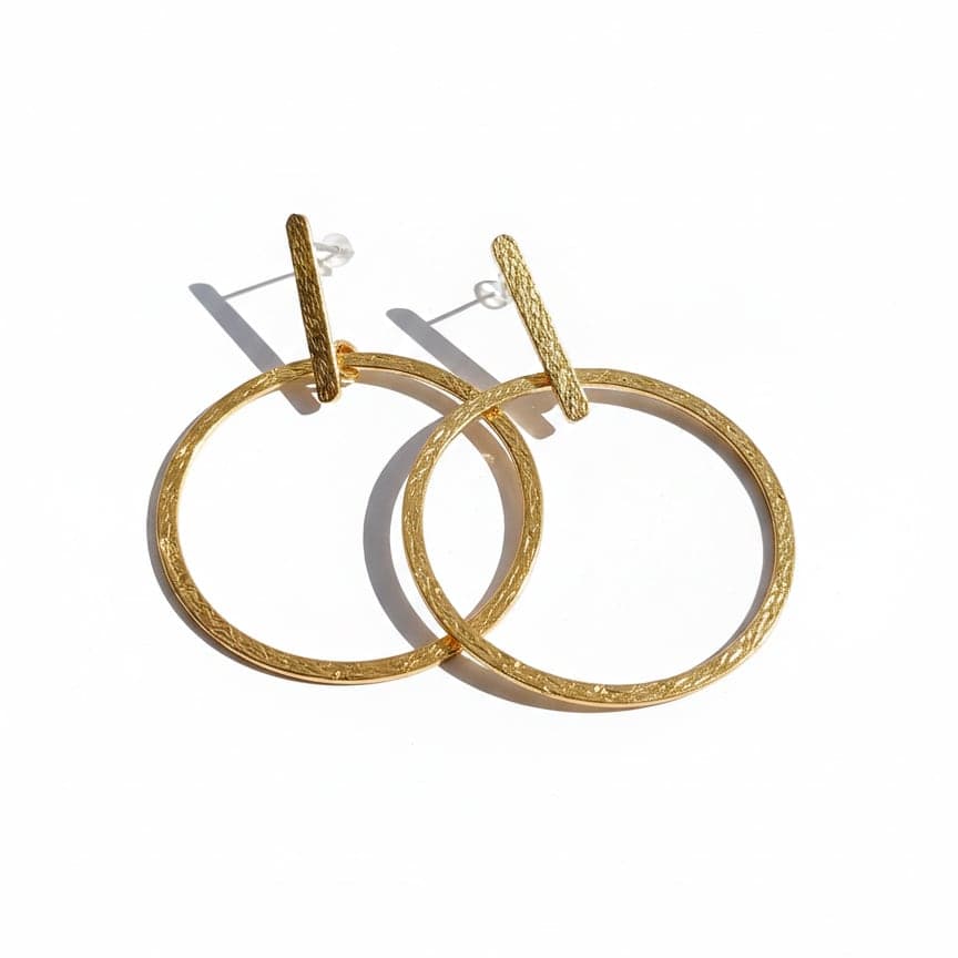 14k gold-plated brass, dangly earrings
