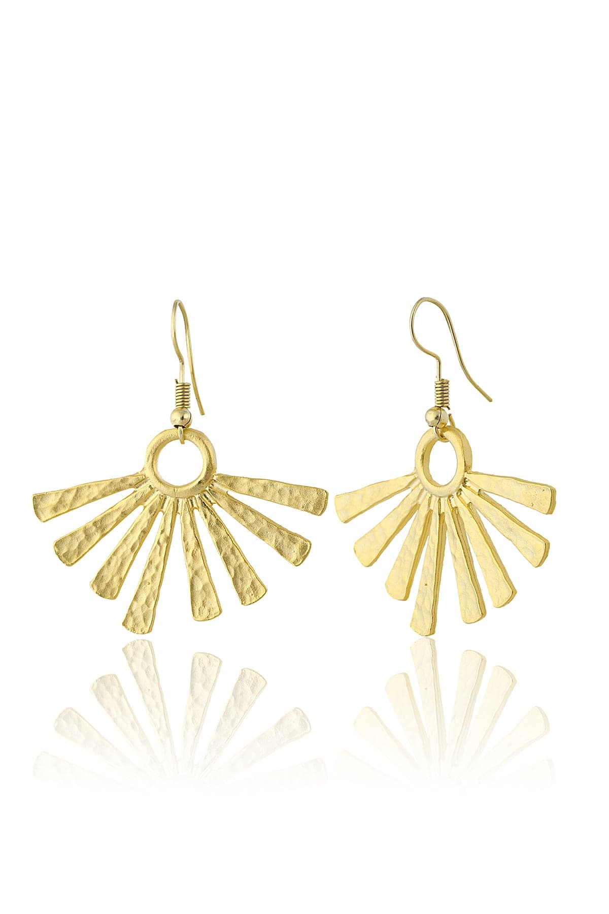 14k gold-plated brass, dangly earrings